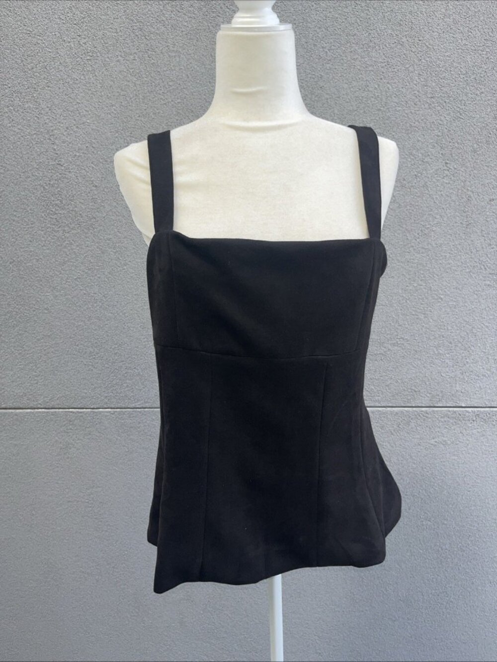 Emerson Lang Black Square Neck Tank Top Size Minimalist XL